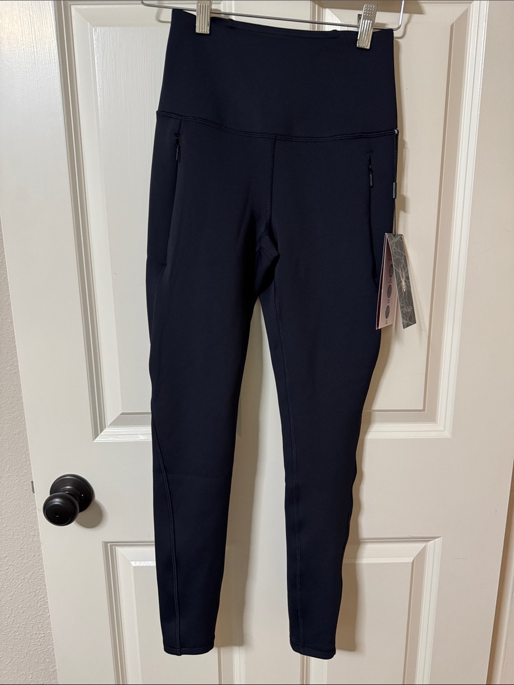 Spyder Black High-Waist Performance Leggings with Zip Pockets